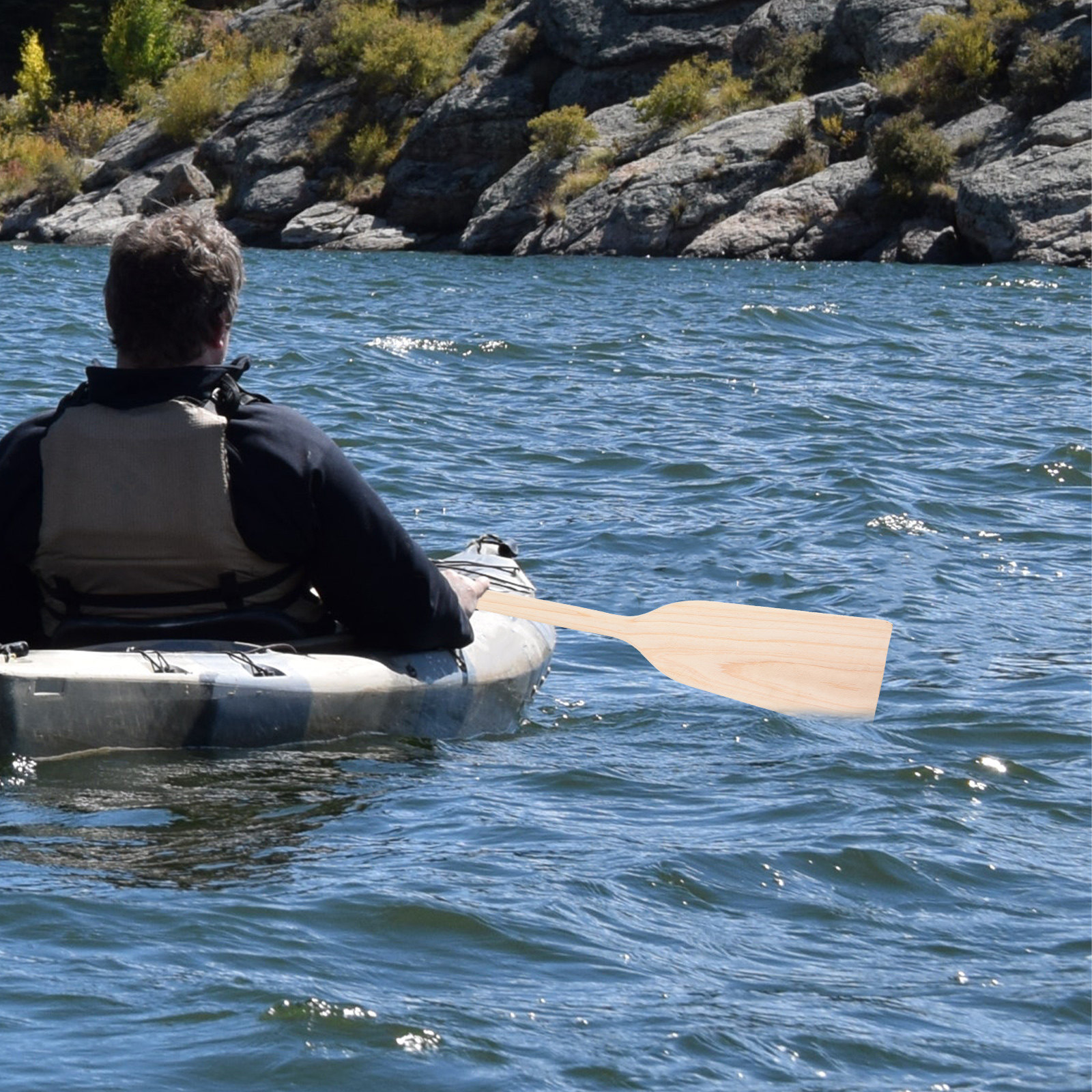 Outdoor Adventure Kayak - Wood Pulp Paddle Stable Wooden Canoe