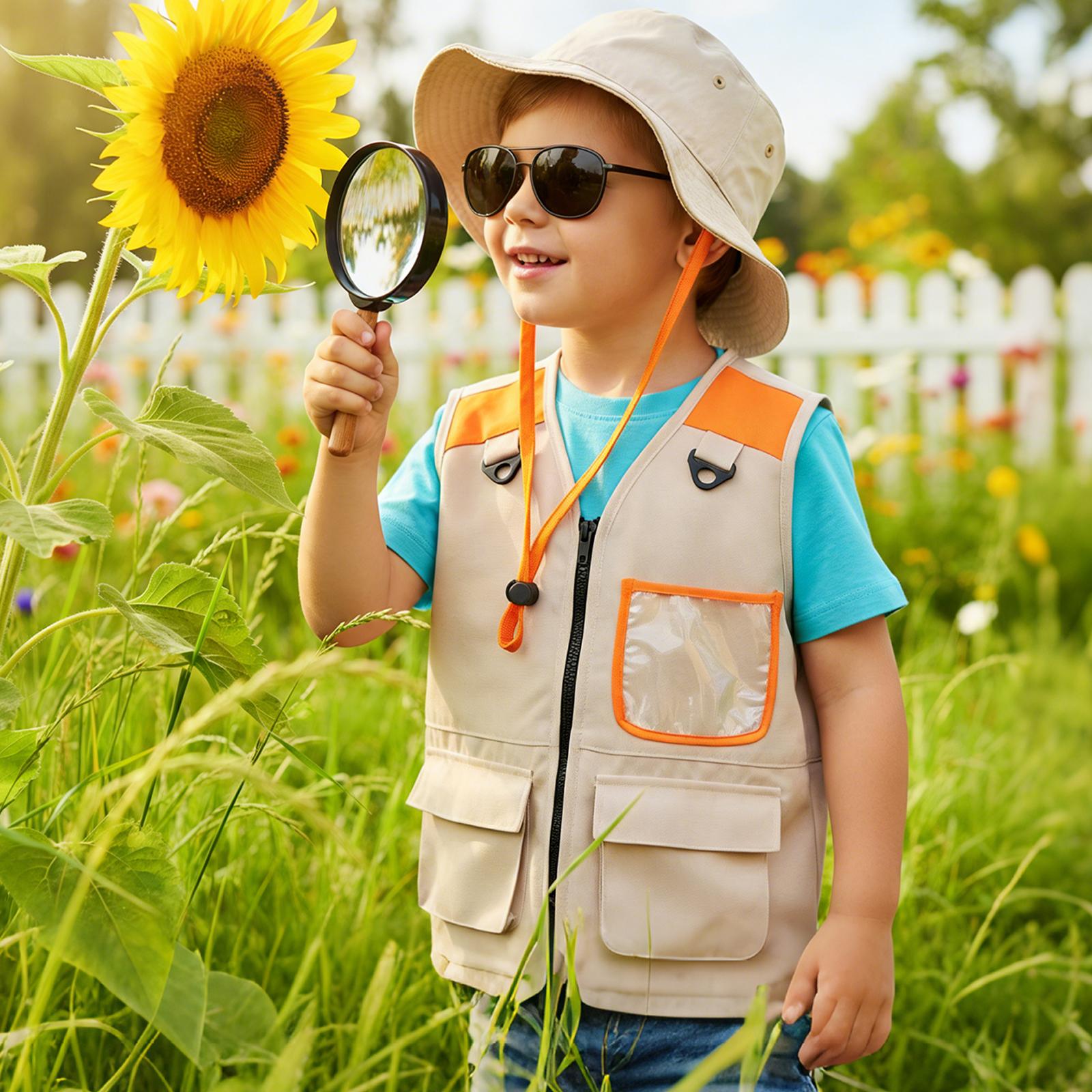 Outdoor Adventure Kit For Kids - Kids Explorer Vest and Hat Costume