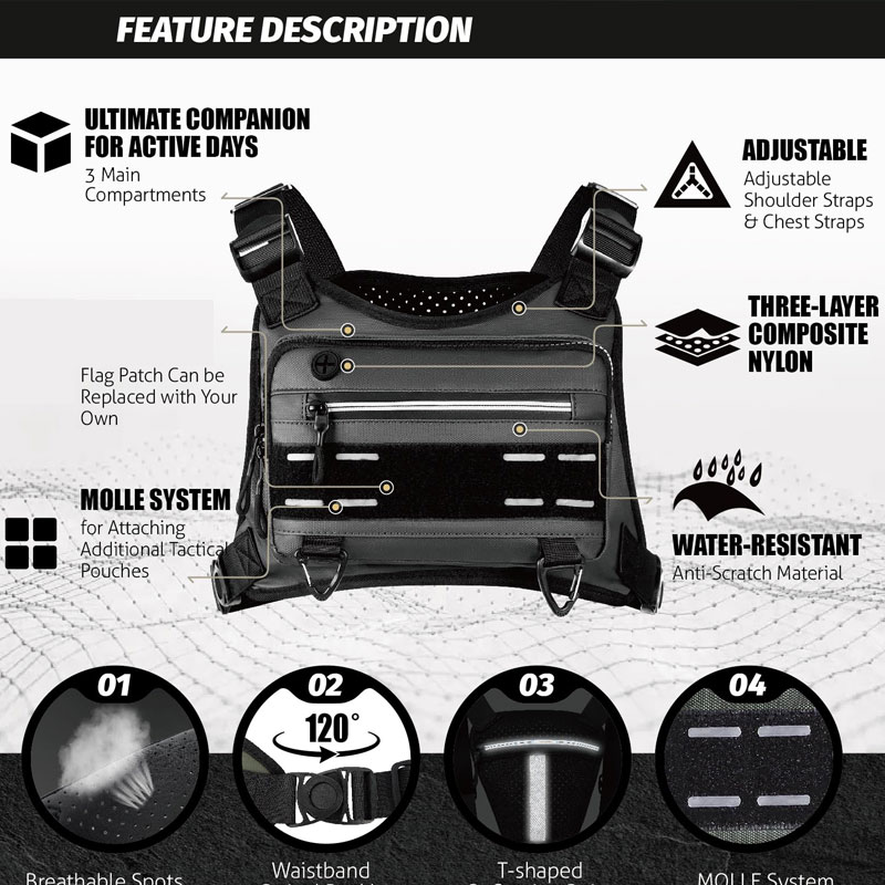 Outdoor Chest Bag For Men Fron - Outdoor Adventure Vest 리뷰 및 가격
