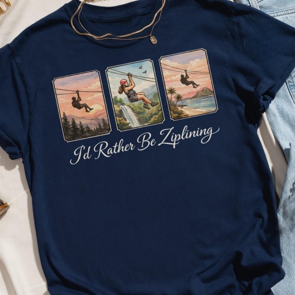 I'd Rather Be Ziplining T-Shir - Outdoor Adventure Ziplines & Waterfall Puerto Vallarta 리뷰 및 가격