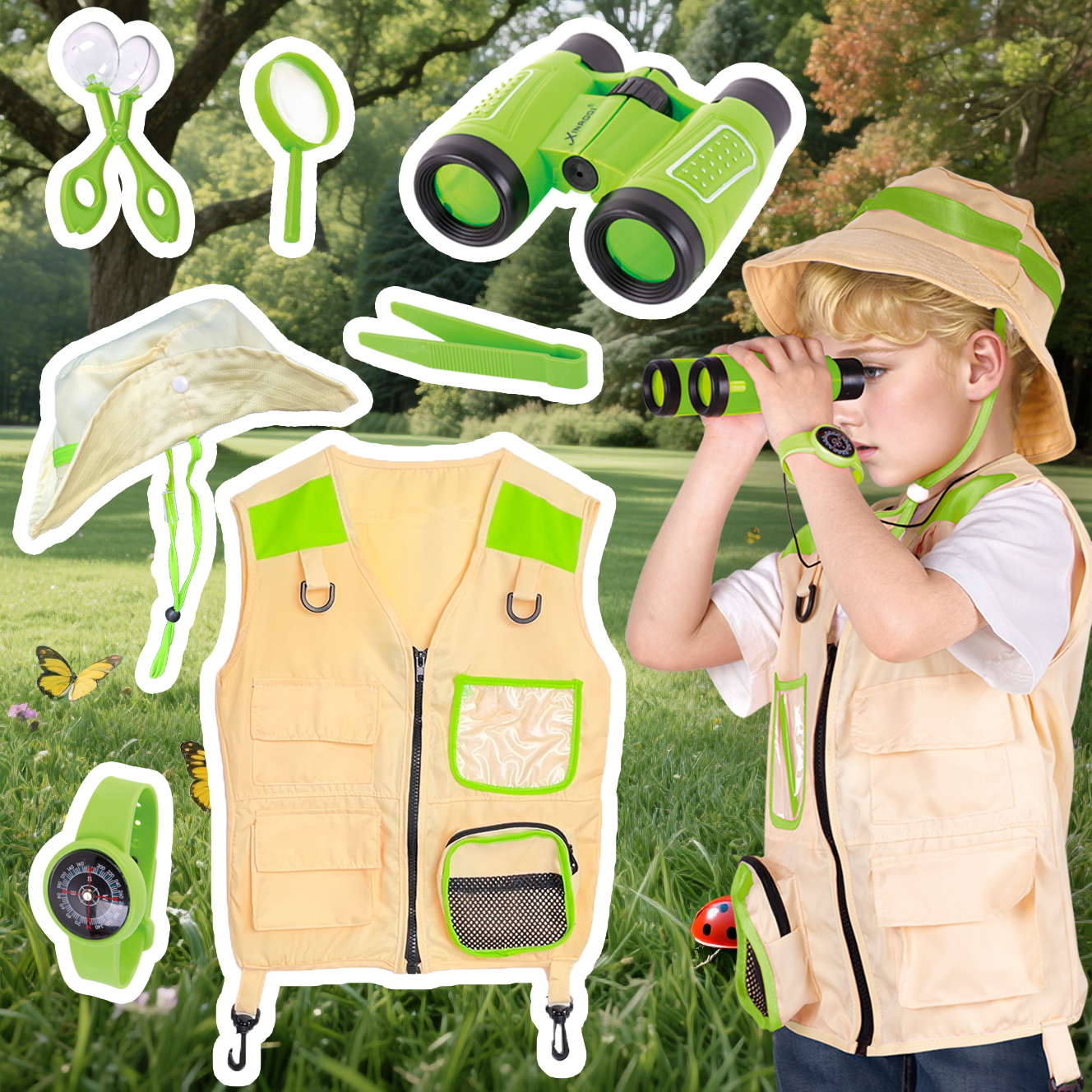 7-piece set of children's outd - Outdoor Adventure Vest 리뷰 및 가격