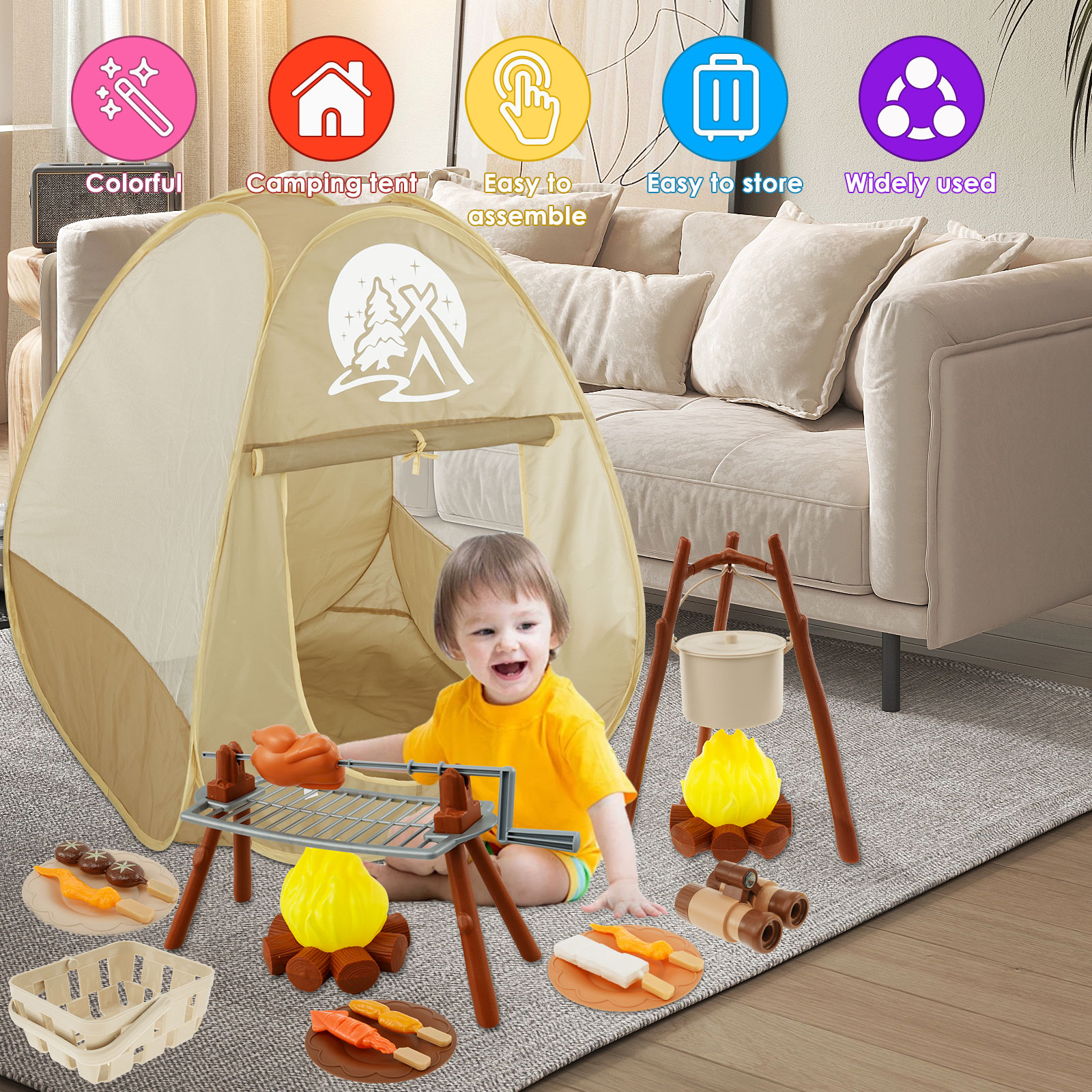Kids Camping Toy Set Tent Pop  - Outdoor Adventure Kit For Kids 리뷰 및 가격